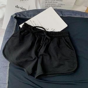elastic pocket cotton black shorts